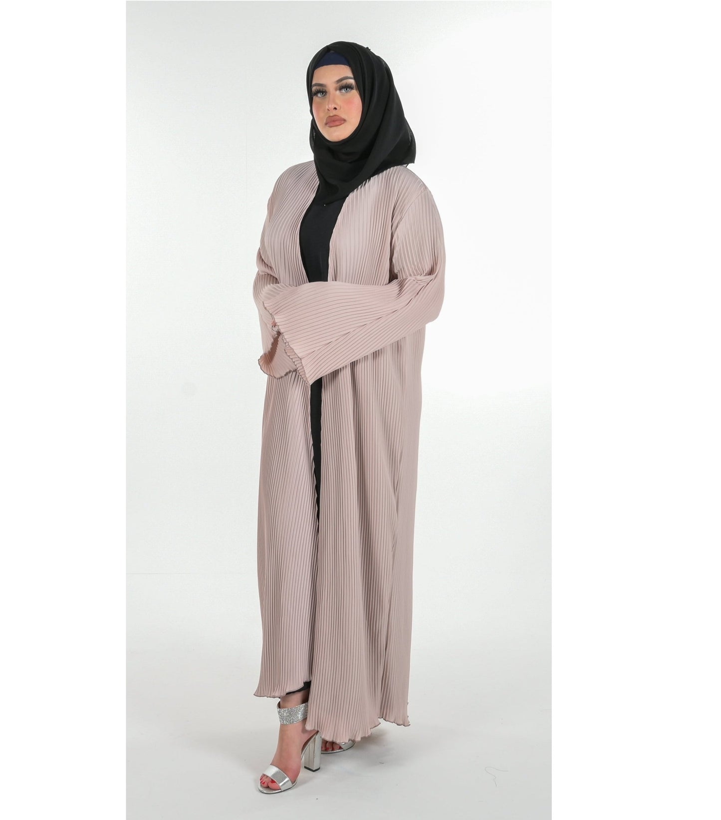 Luxury Beige Abaya 3 Piece Set