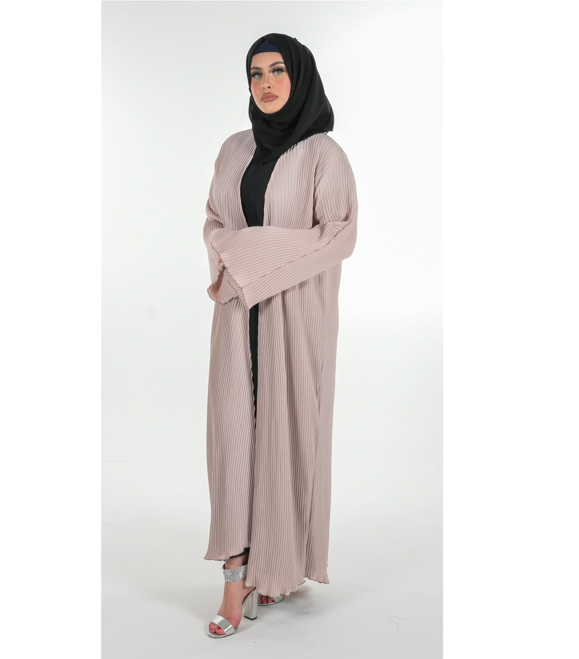 Luxury Beige Abaya 3 Piece Set