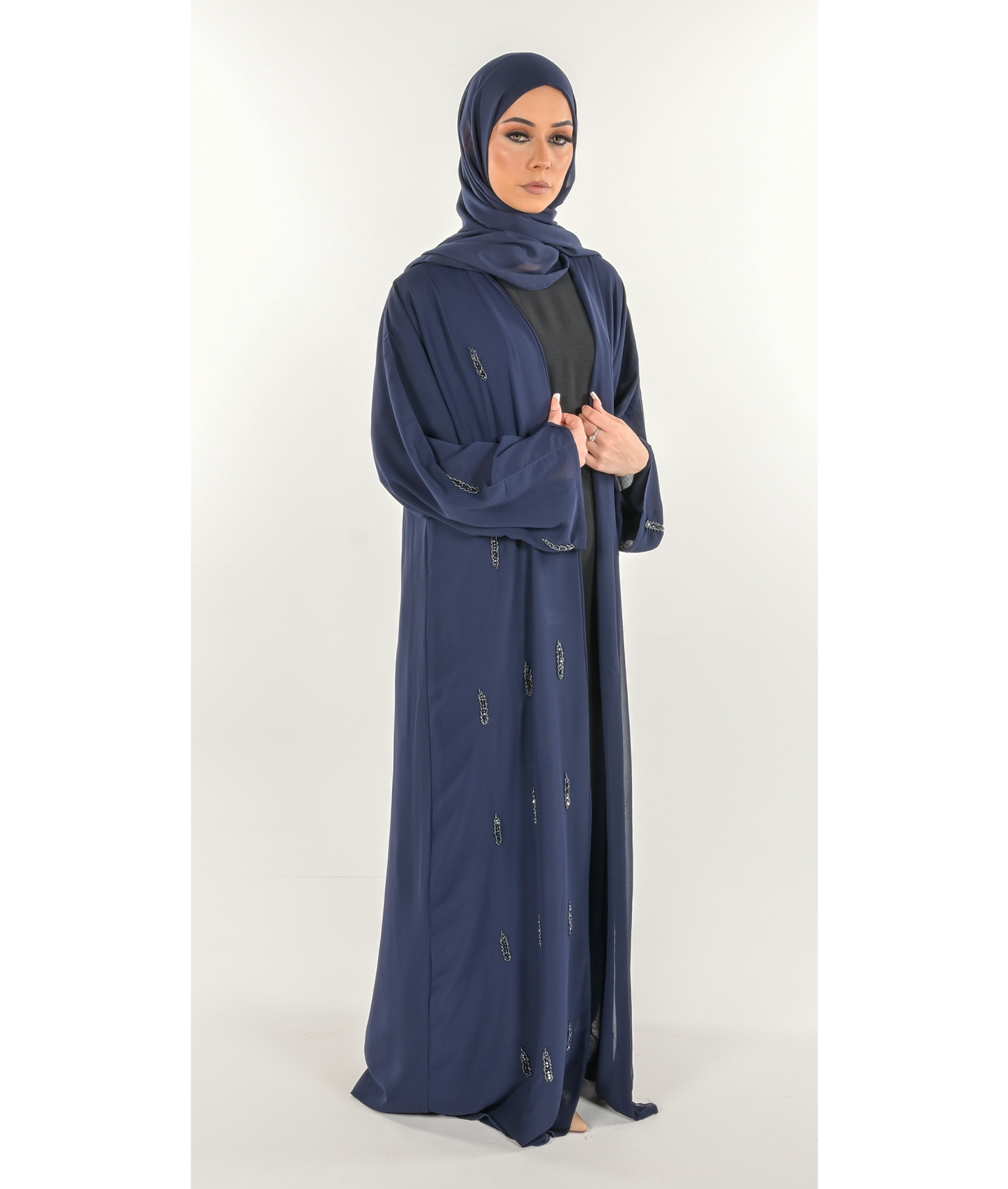 Navy Abaya 4 Piece Set