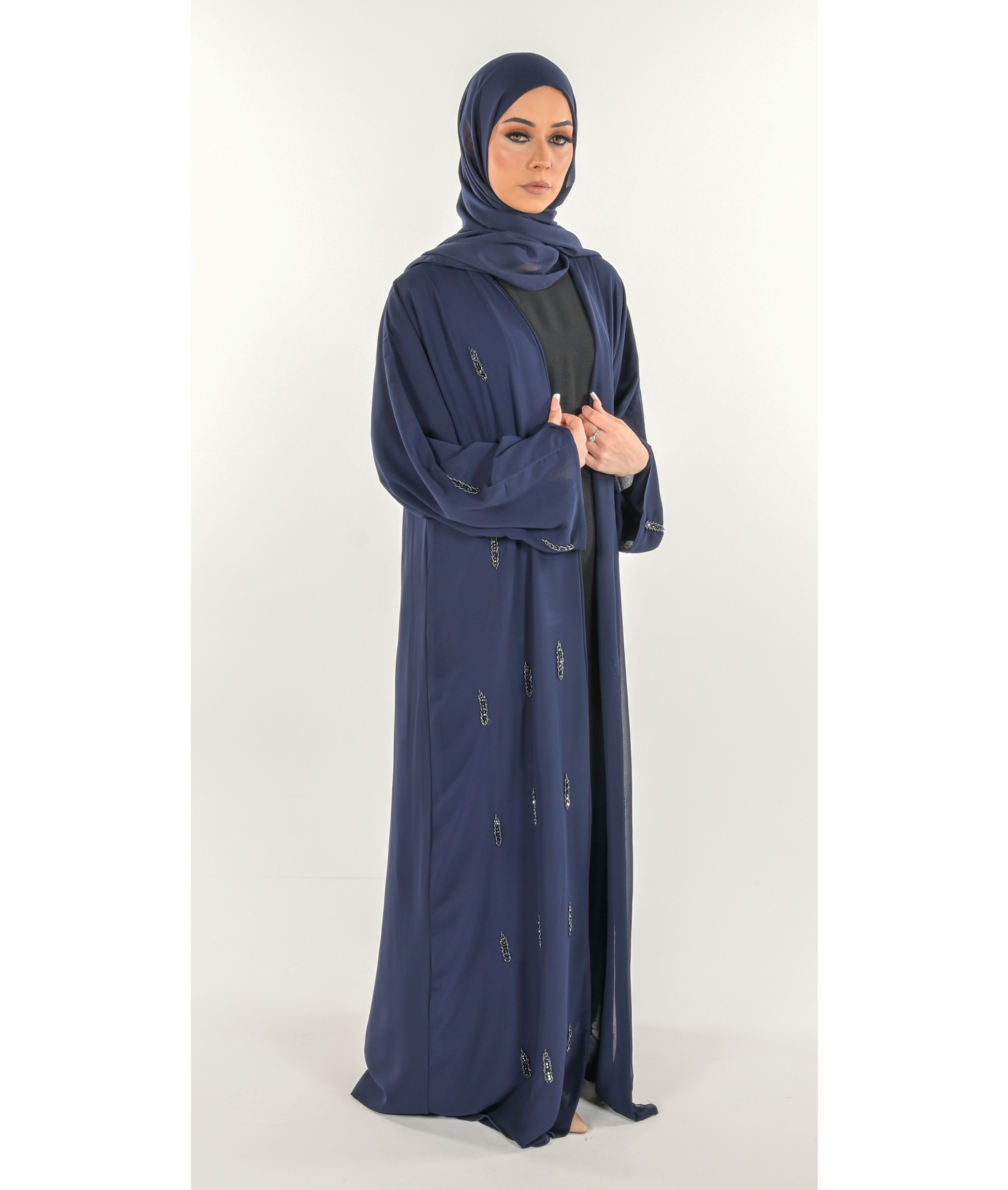 Navy Abaya 4 Piece Set